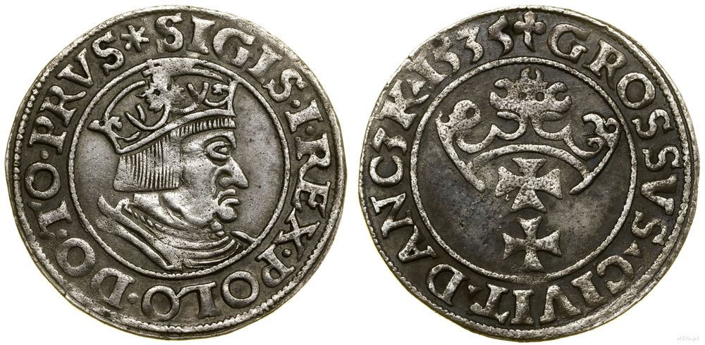 Polska, grosz, 1535