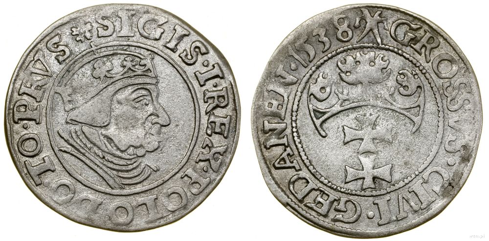 Polska, grosz, 1538