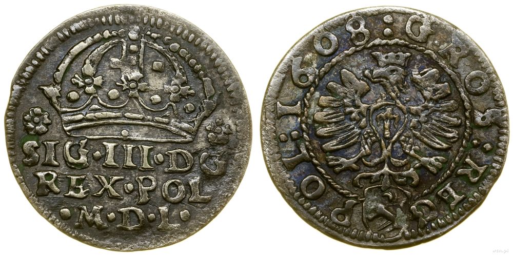 Polska, grosz, 1608