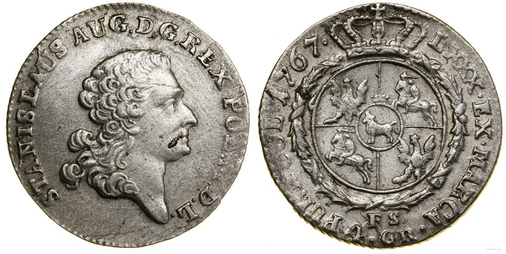 Polska, złotówka (4 grosze), 1767 FS