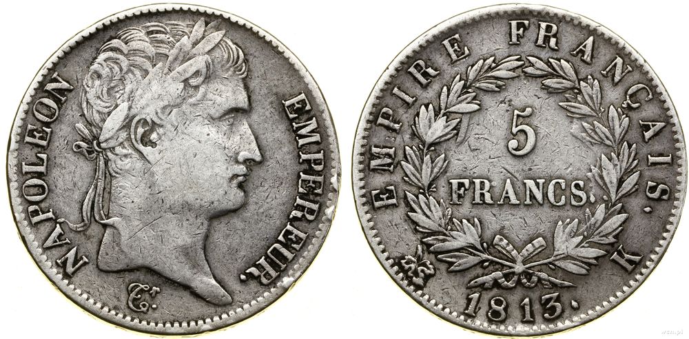 Francja, 5 franków, 1813 K