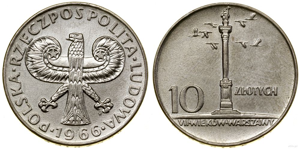 Polska, 10 złotych, 1966