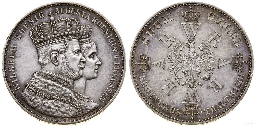Niemcy, talar koronacyjny (Vereinstaler), 1861 A