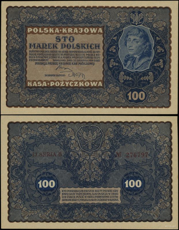 Polska, 100 marek polskich, 23.08.1919