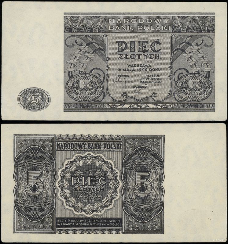 Polska, 5 złotych, 15.05.1946
