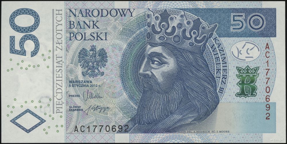 Polska, 50 złotych, 5.01.2012