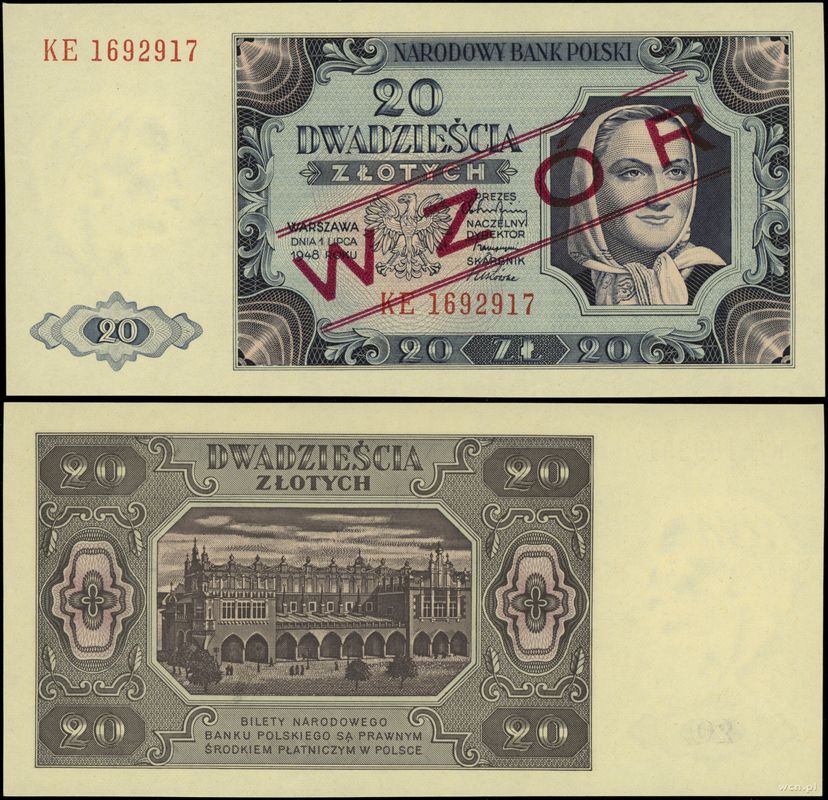 Polska, 20 złotych, 1.07.1948