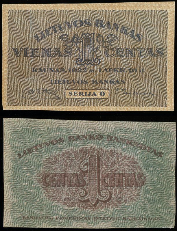 Litwa, 1 centas, 16.11.1922