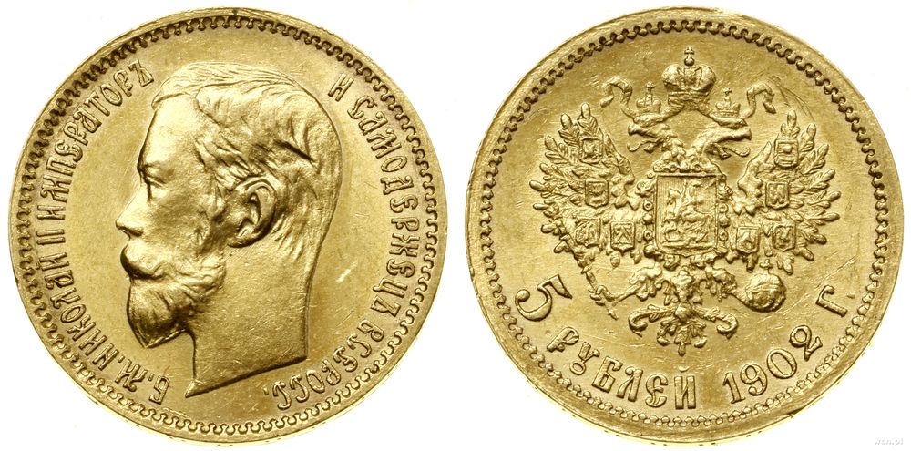Rosja, 5 rubli, 1902 AP