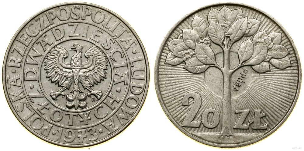Polska, 20 złotych, 1973