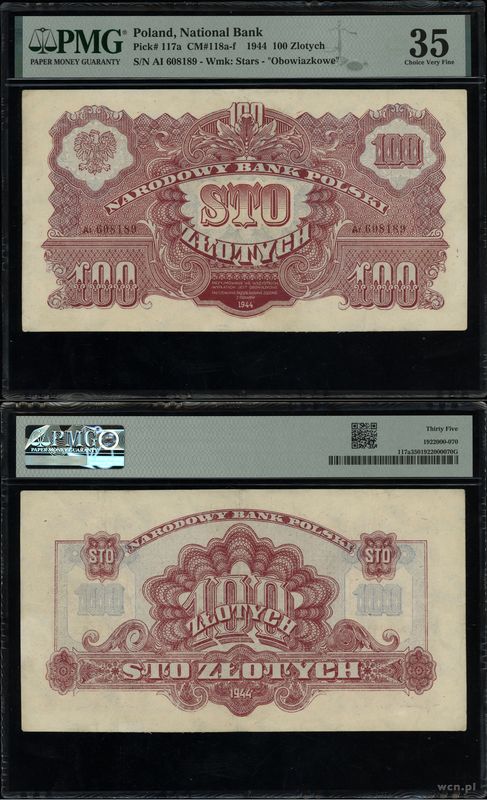 Polska, 100 złotych, 1944