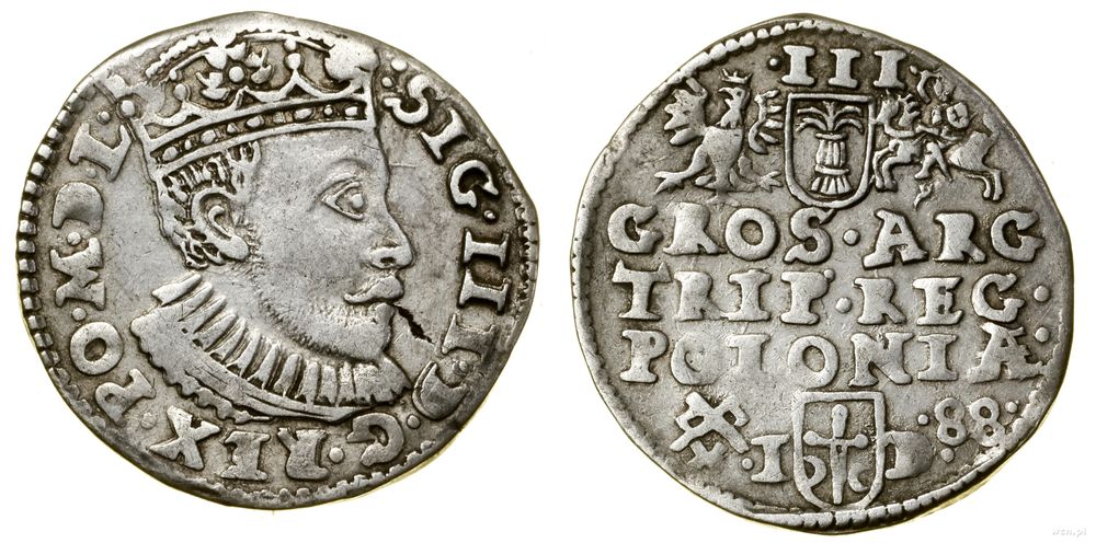 Polska, trojak, 1588