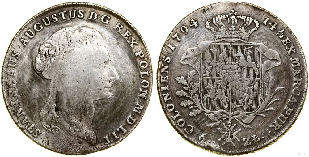 Polska, talar sześciozłotowy, 1794
