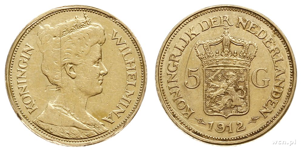 Niderlandy, 5 guldenów, 1912