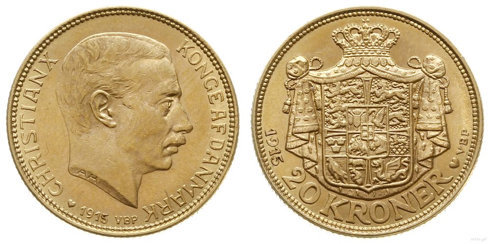 Dania, 20 koron, 1915