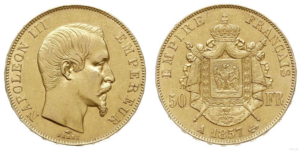 Francja, 50 franków, 1857/A