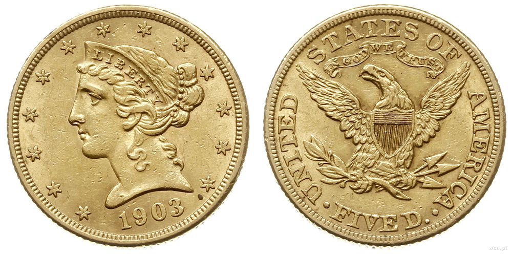 Stany Zjednoczone Ameryki (USA), 5 dolarów, 1903
