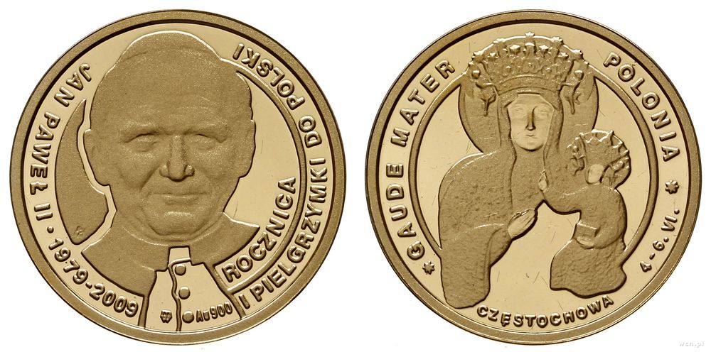 Polska, medal z 2009 r. z mennicy Warszawskiej z okazji 30 rocznicy I. Pielgrzymki..