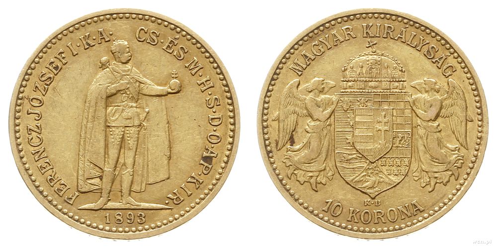 Węgry, 10 koron, 1893