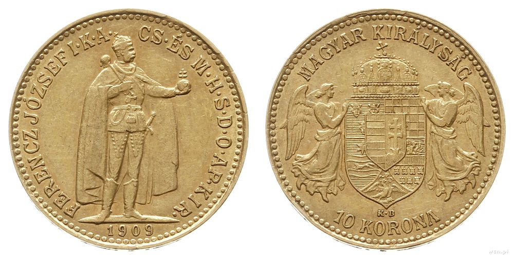 Węgry, 10 koron, 1909 KB
