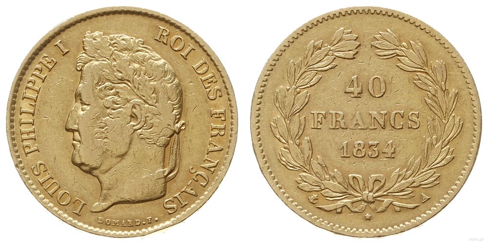 Francja, 40 franków, 1834 A