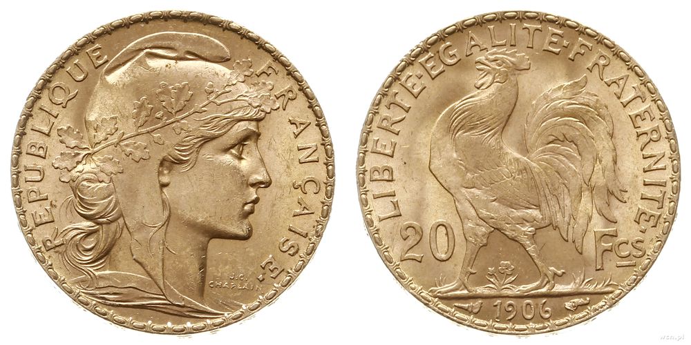 Francja, 20 franków, 1906