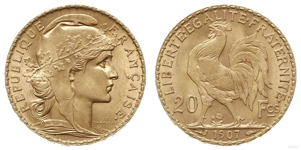 Francja, 20 franków, 1907