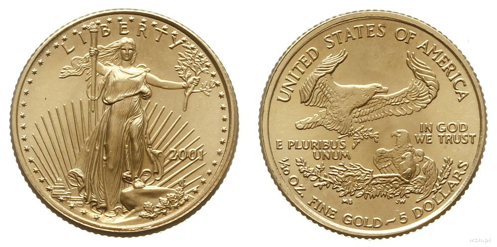 Stany Zjednoczone Ameryki (USA), 5 dolarów, 2001