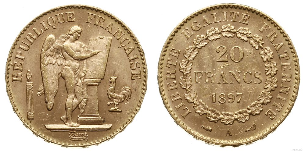 Francja, 20 franków, 1897/A