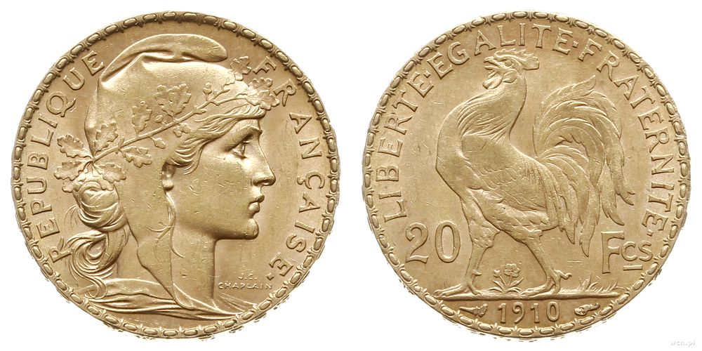 Francja, 20 franków, 1910/A