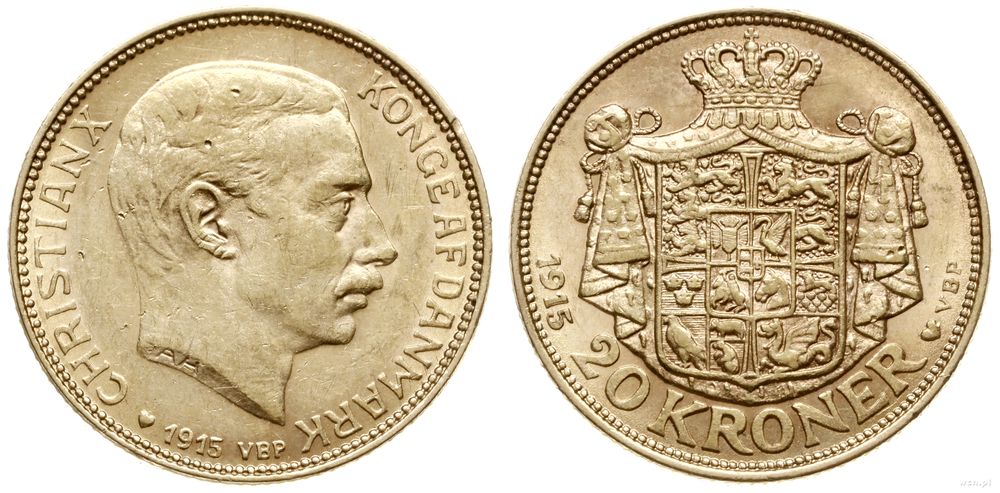 Dania, 20 koron, 1915