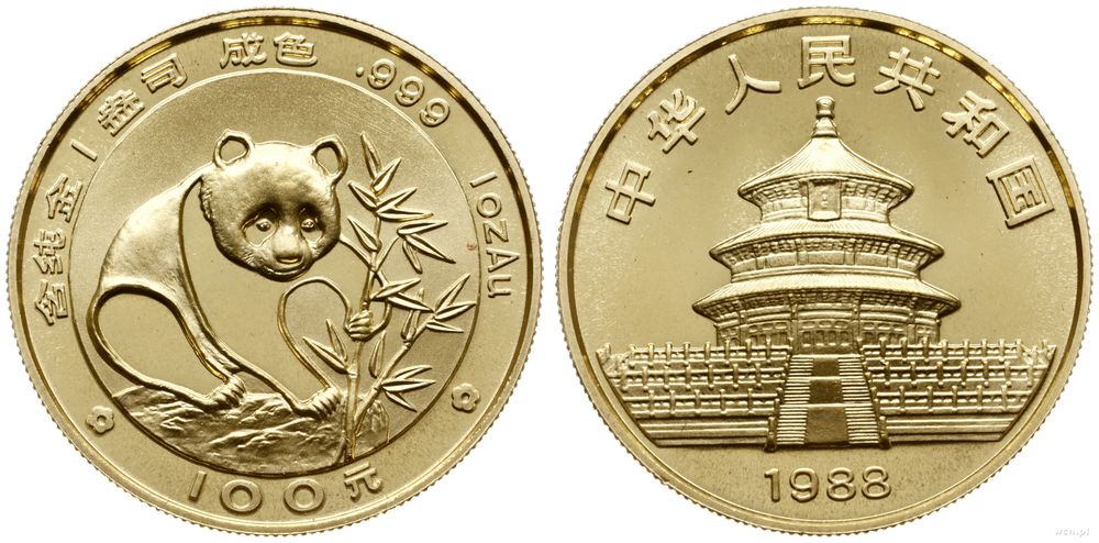 Chiny, 100 yuanów, 1988