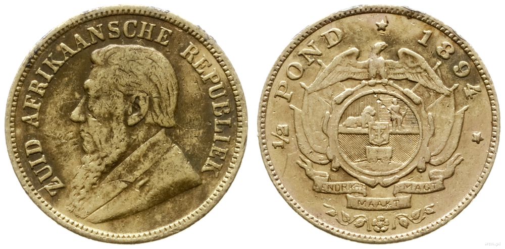 Republika Południowej Afryki, 1/2 funta, 1894