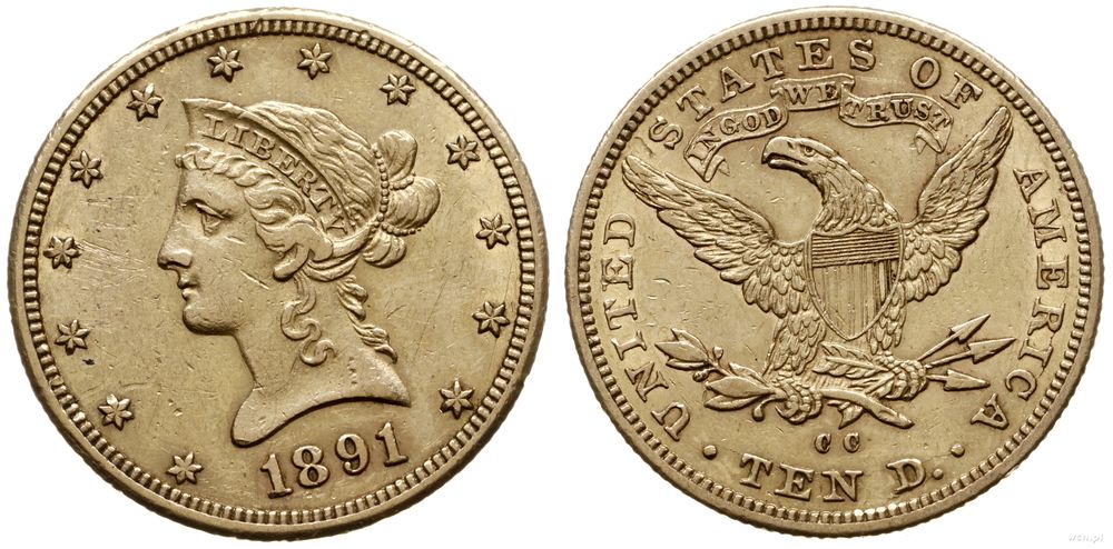Stany Zjednoczone Ameryki (USA), 10 dolarów, 1891 CC