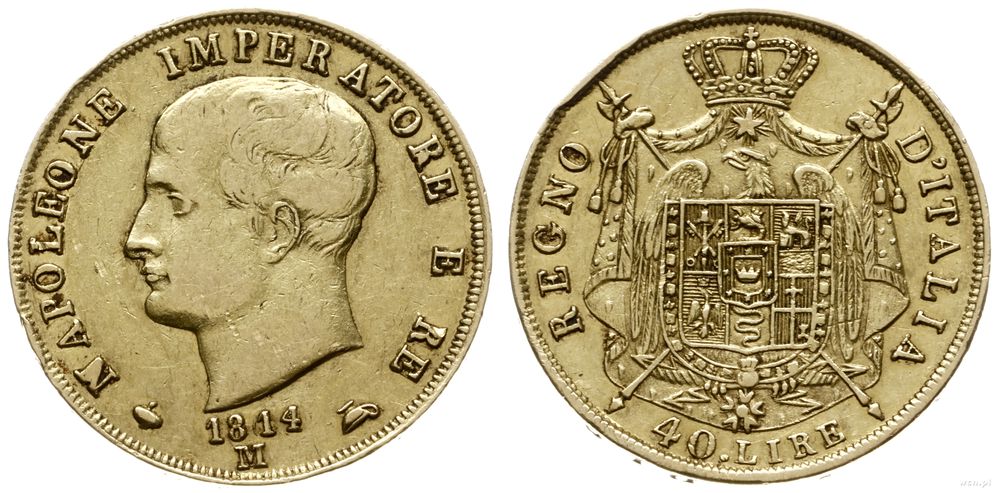 Włochy, 40 lirów, 1814/M