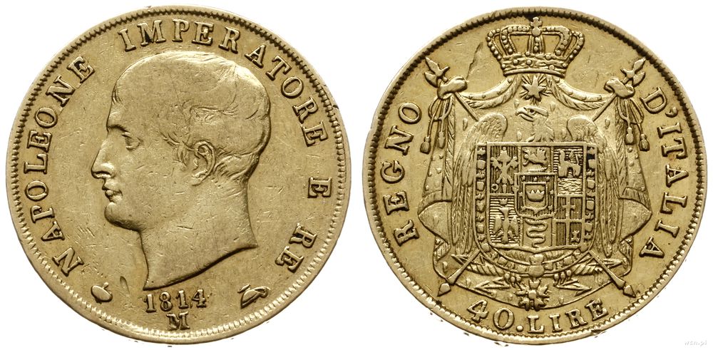 Włochy, 40 lirów, 1814 M