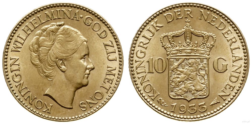Niderlandy, 10 guldenów, 1933