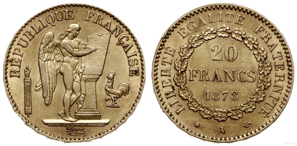 Francja, 20 franków, 1878