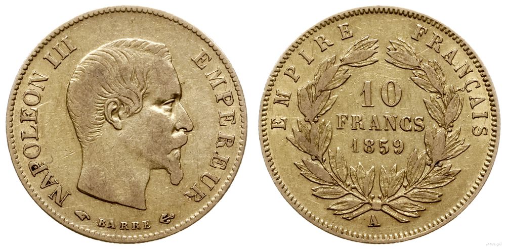 Francja, 10 franków, 1859 / A
