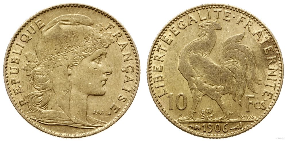Francja, 10 franków, 1906 / A