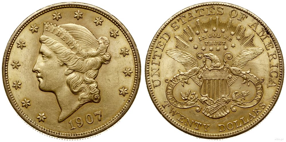 Stany Zjednoczone Ameryki (USA), 20 dolarów, 1907
