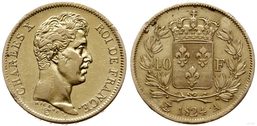 Francja, 40 franków, 1824 /A
