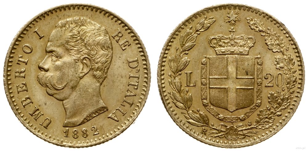 Włochy, 20 lirów, 1882 R