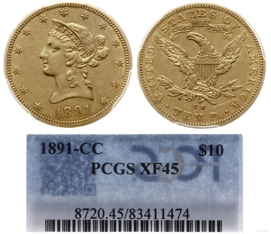 Stany Zjednoczone Ameryki (USA), 10 dolarów, 1891 CC