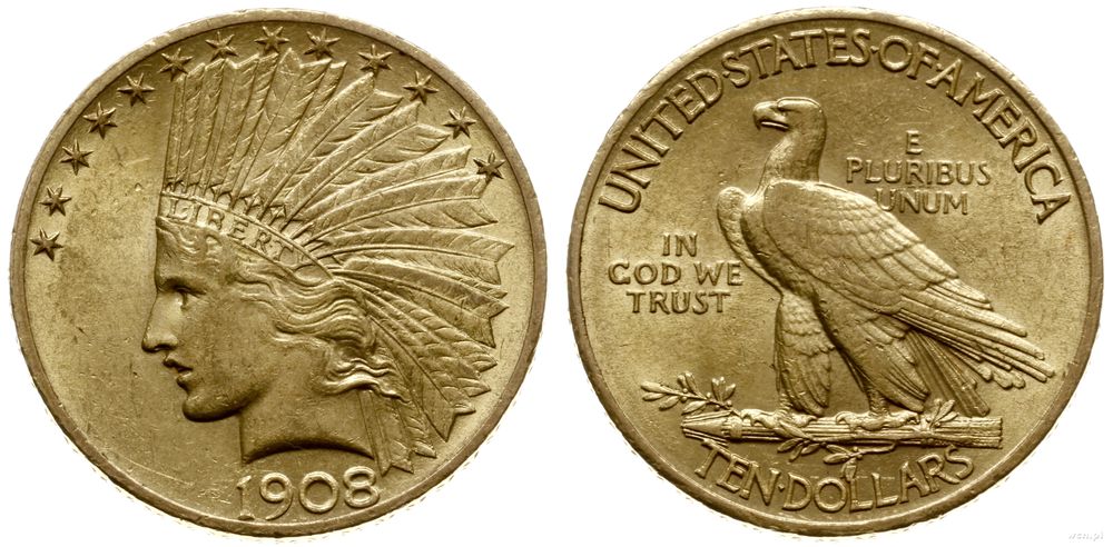 Stany Zjednoczone Ameryki (USA), 10 dolarów, 1908