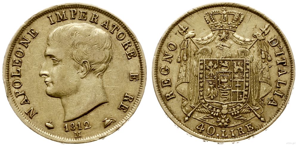 Włochy, 40 lirów, 1812 M