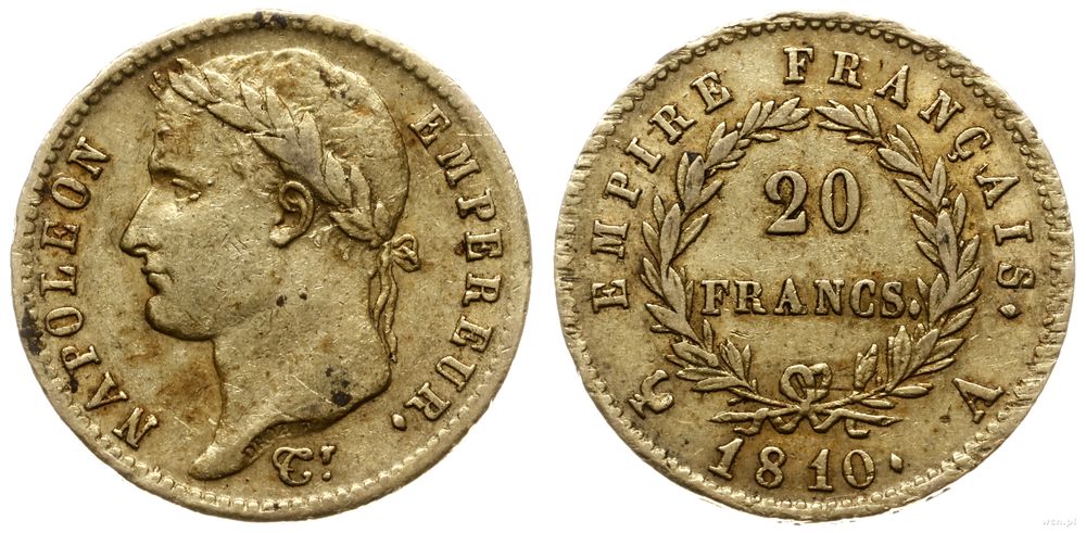 Francja, 20 franków, 1810 A