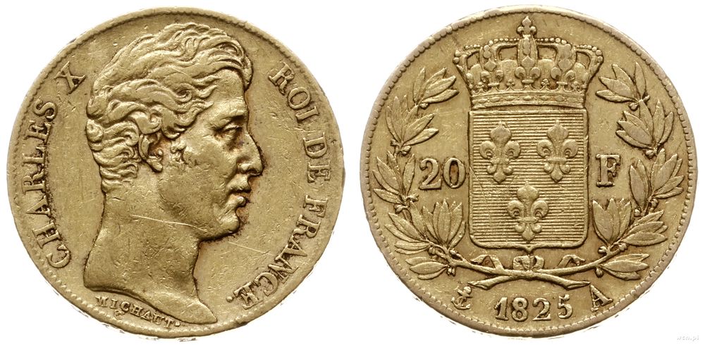 Francja, 20 franków, 1825 A