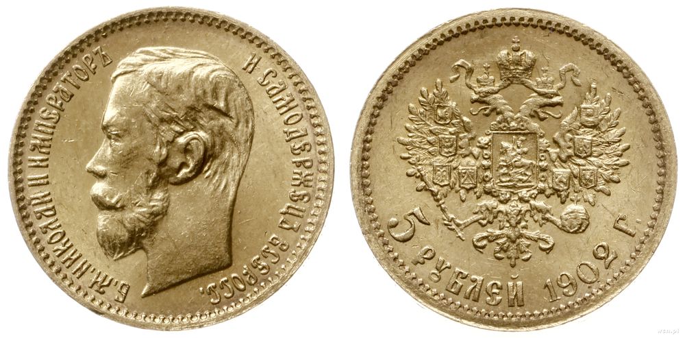 Rosja, 5 rubli, 1902 АР