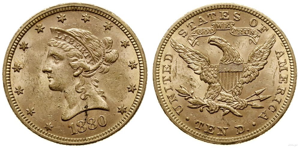 Stany Zjednoczone Ameryki (USA), 10 dolarów, 1880